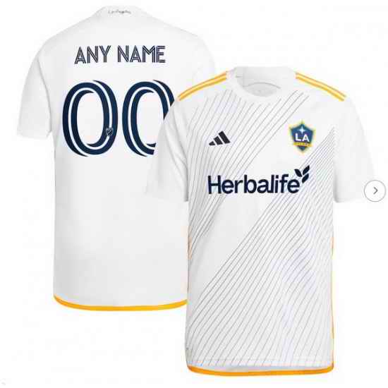 Mens LA Galaxy adidas White 2024 Angeleno Kit Replica Custom Jersey